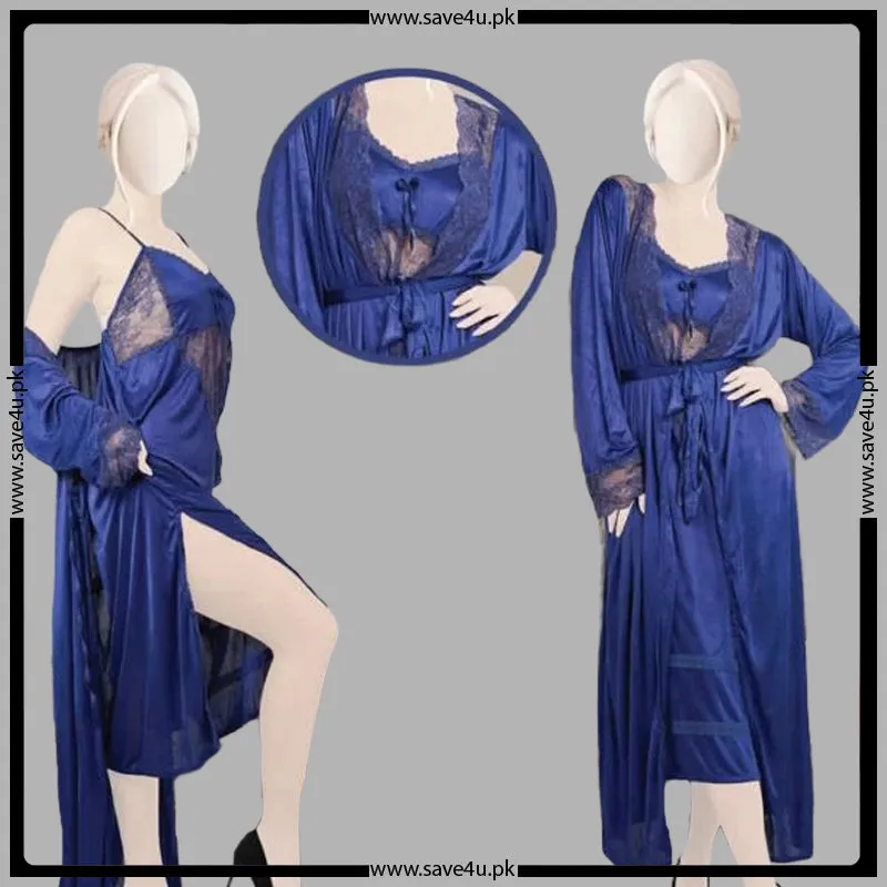 2 Pcs Effortless Elegance Satin Silk Nighty