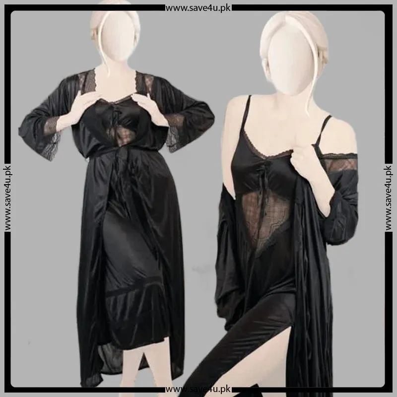 2 Pcs Effortless Elegance Satin Silk Nighty