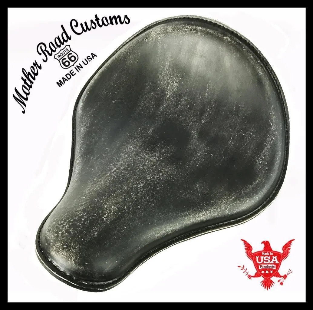 2017-2024 Triumph Bonneville Bobber 13x15" Black Distressed Leather Solo Saddle