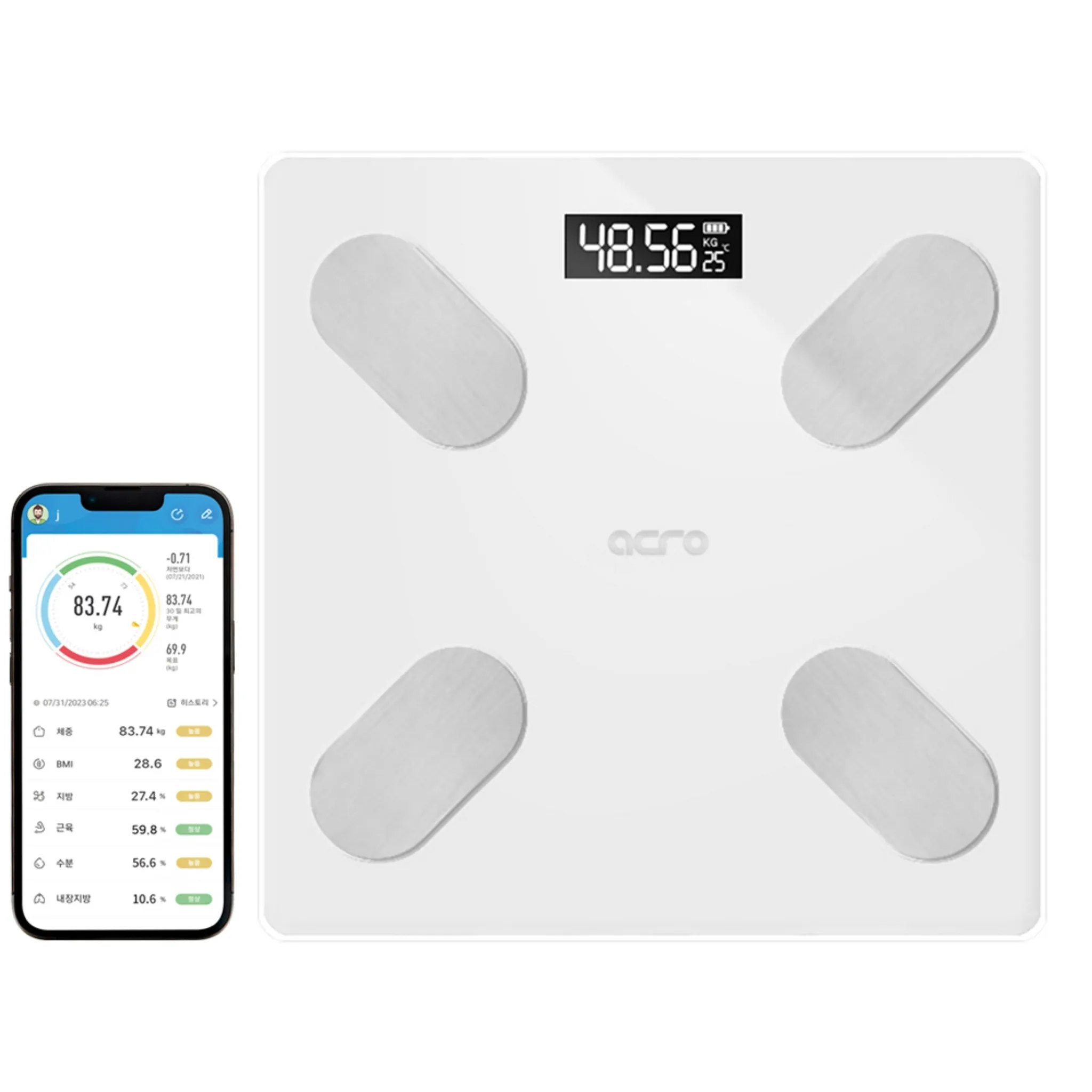 Acro Smart Body Scale - Weight / Body Fat / Height - 🏆 #64 - Sports/Outdoor - Best of December