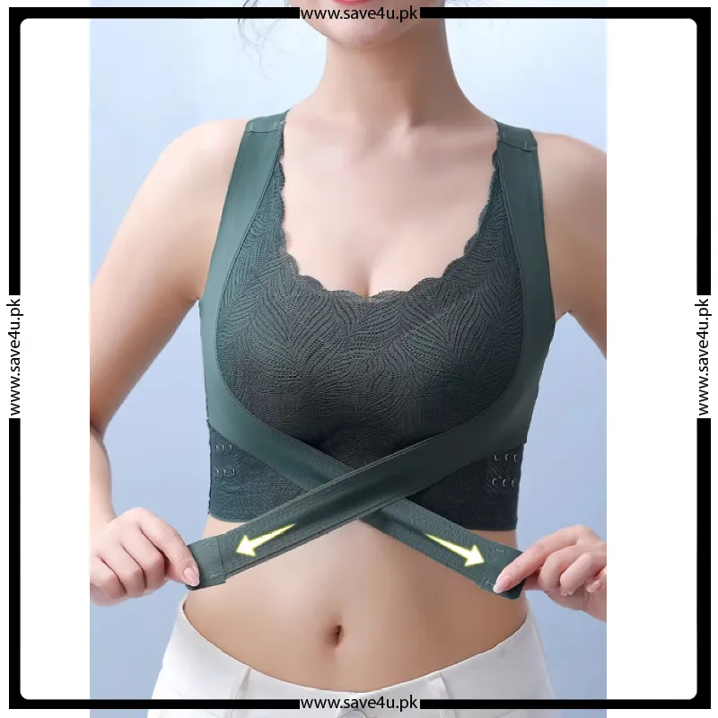 Adjustable Front Belt Padded Comfy Bra
