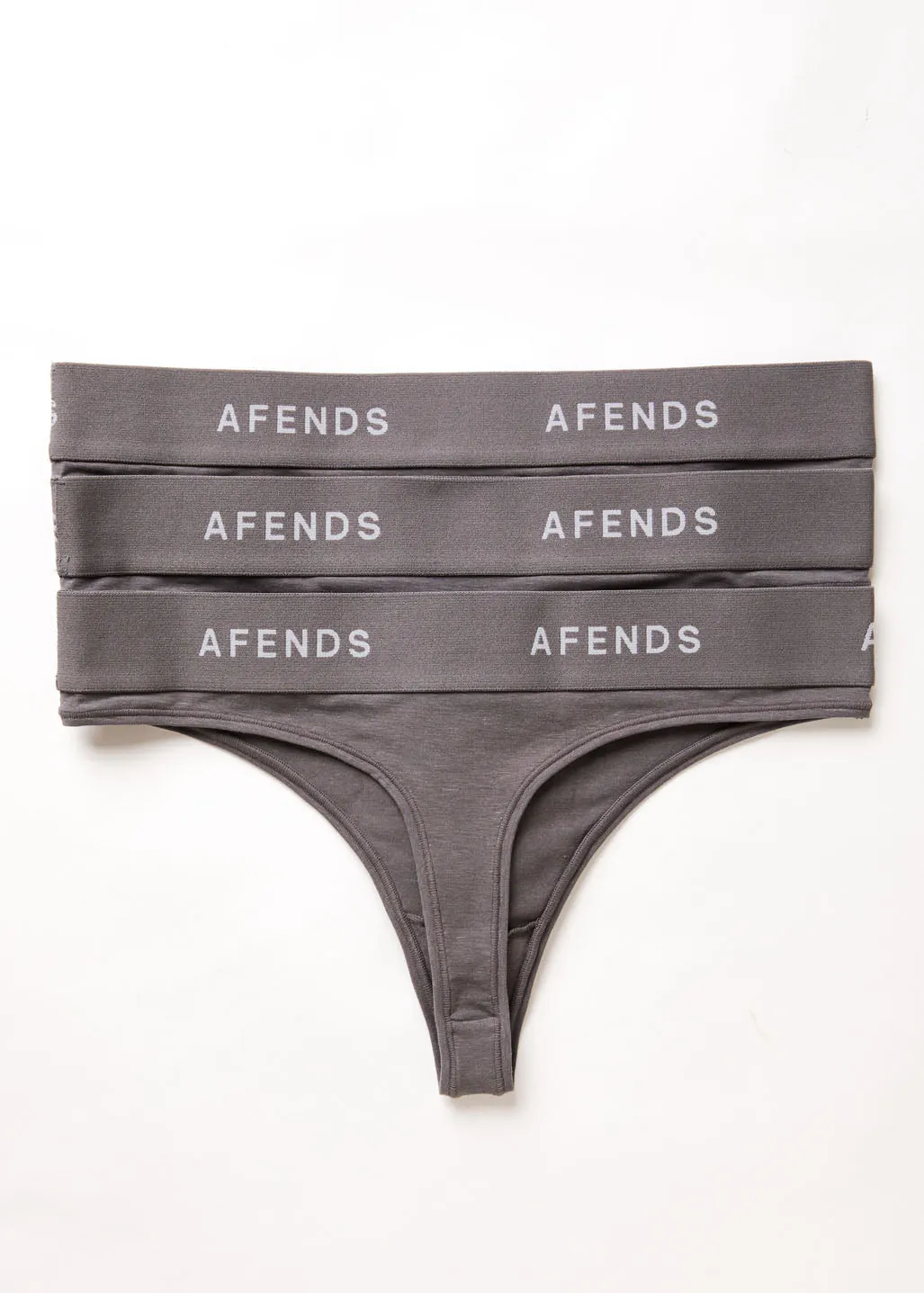 AFENDS Womens Molly - G-String Briefs 3 Pack - Steel