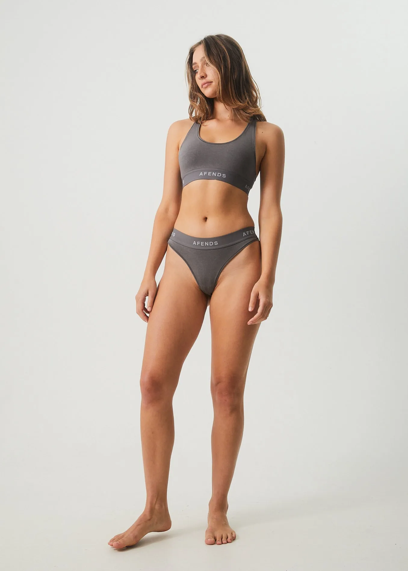 AFENDS Womens Molly - G-String Briefs 3 Pack - Steel