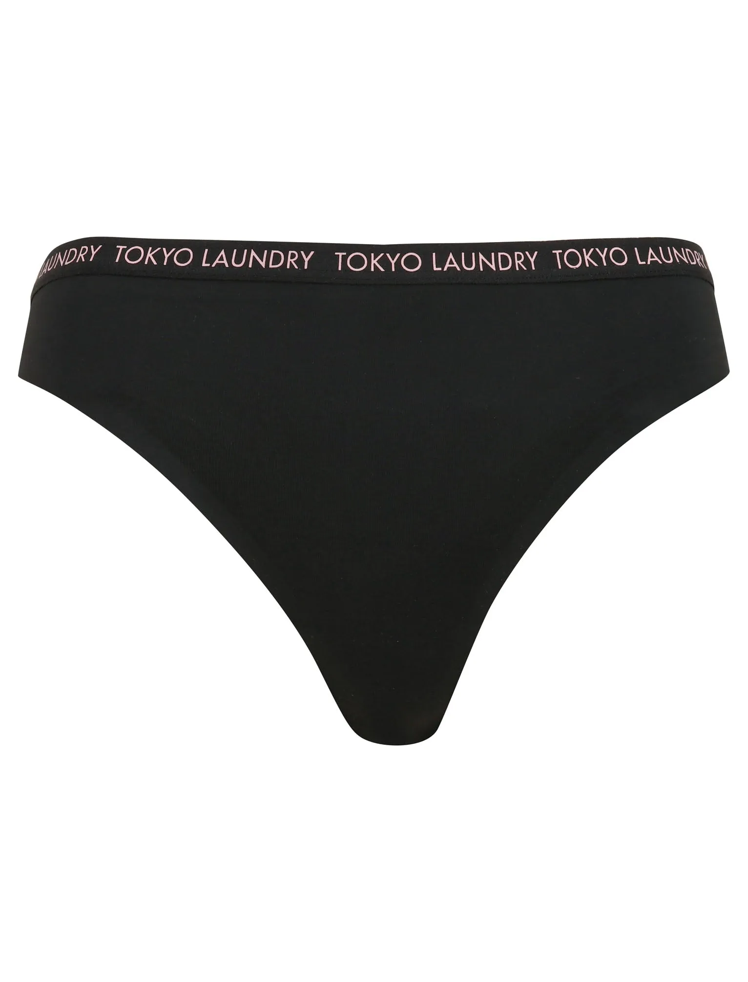 Alcora (3 Pack) No VPL Seam Free Assorted Thongs in Silver Pink / Jet Black / Silver Pink - Tokyo Laundry