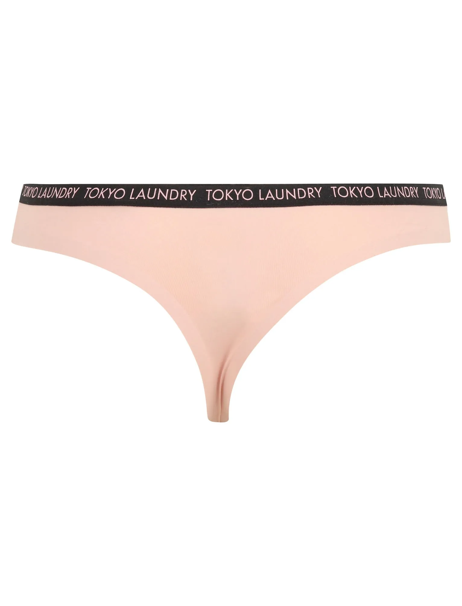Alcora (3 Pack) No VPL Seam Free Assorted Thongs in Silver Pink / Jet Black / Silver Pink - Tokyo Laundry