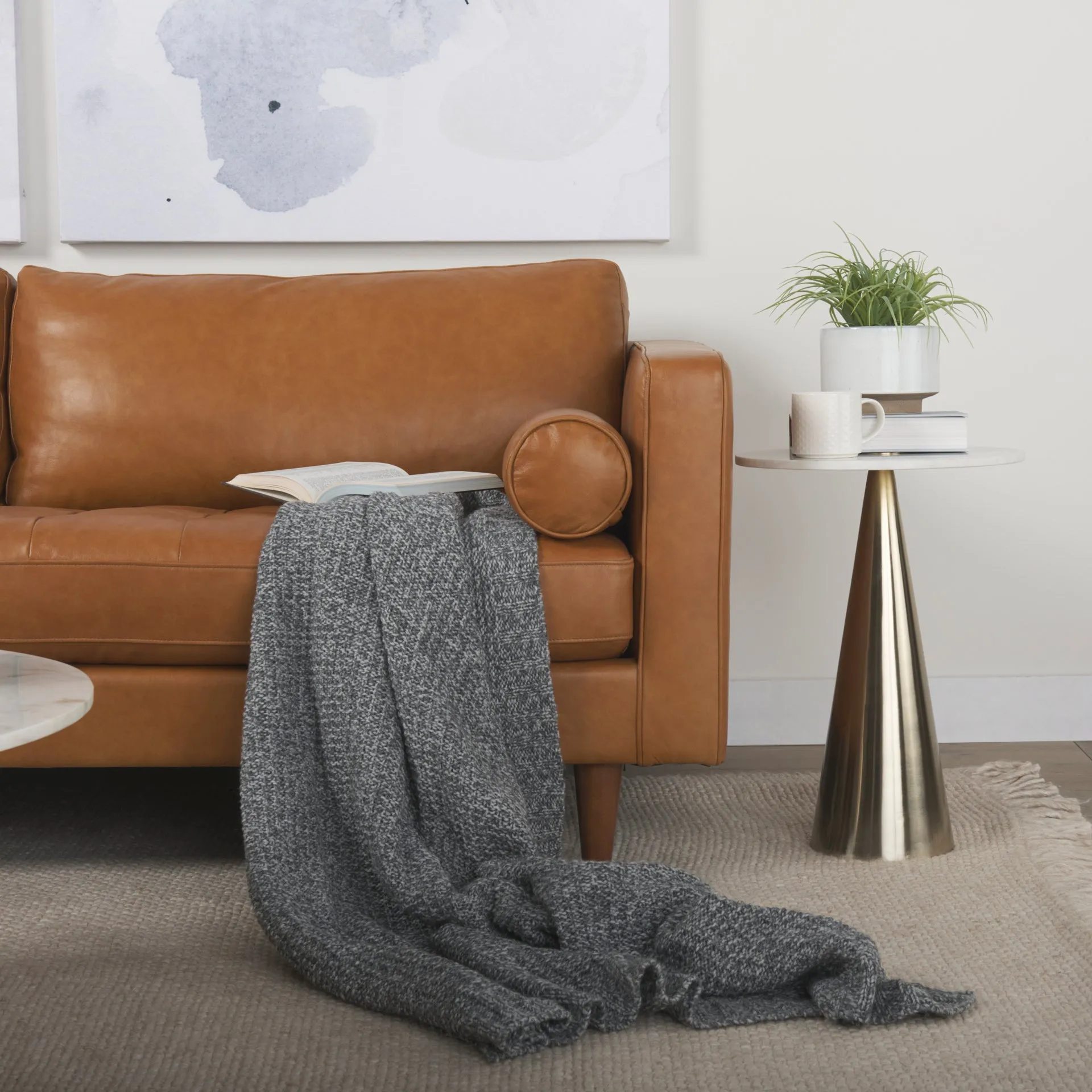 Arne Sofa in Tan Leather