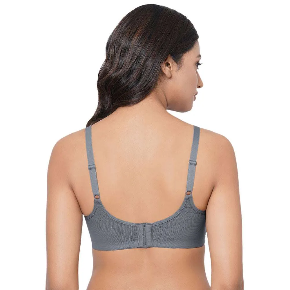 Asean Sports Padded Non-Wired Full Coverage Full Support High Intensity Sports Bra - Grey