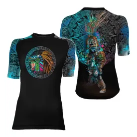 Aztec Jaguar Warrior Women's Short Sleeve Rash Guard
