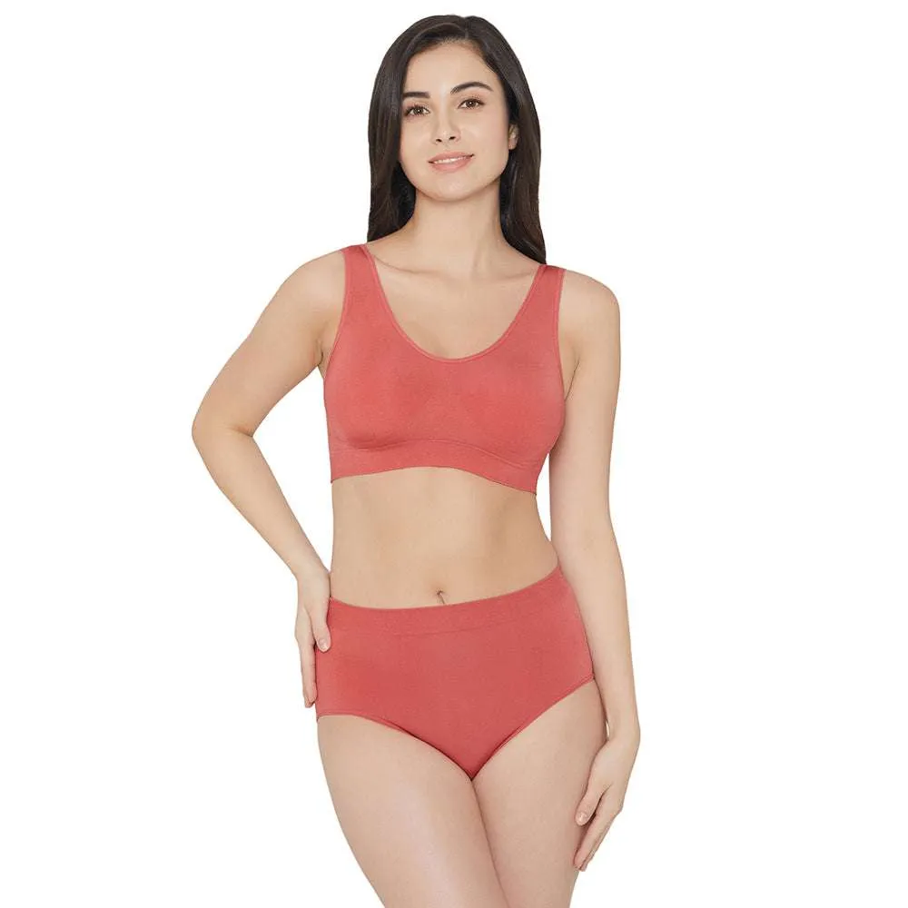 B-Smooth Padded Non-wired Full Cup Everyday Wear Full coverage Bralette - Red