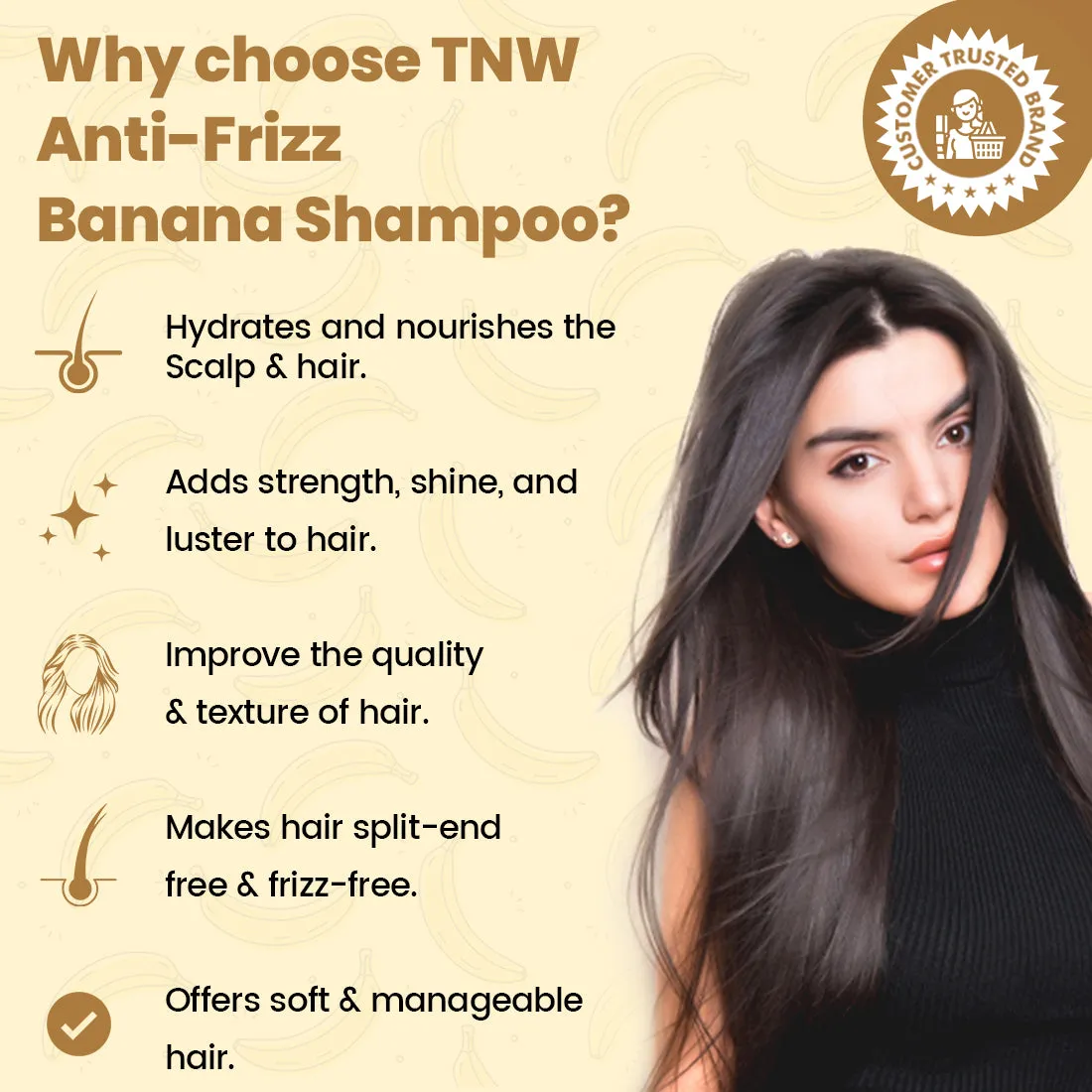 Banana Shampoo (Anti-Frizz Shampoo with Natural Ingredients).