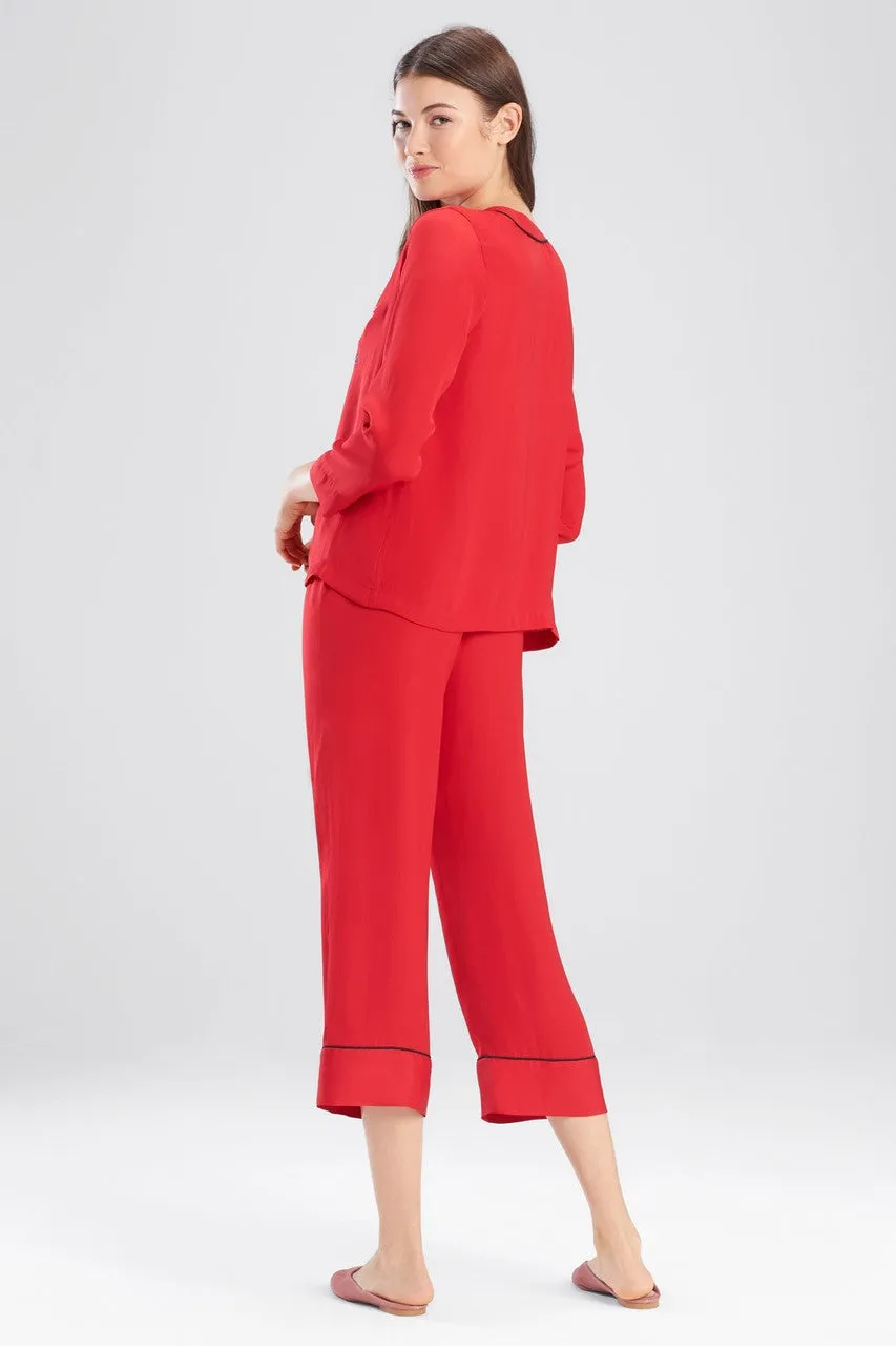 Bardot Satin Embroidered PJ Set With Eyemask
