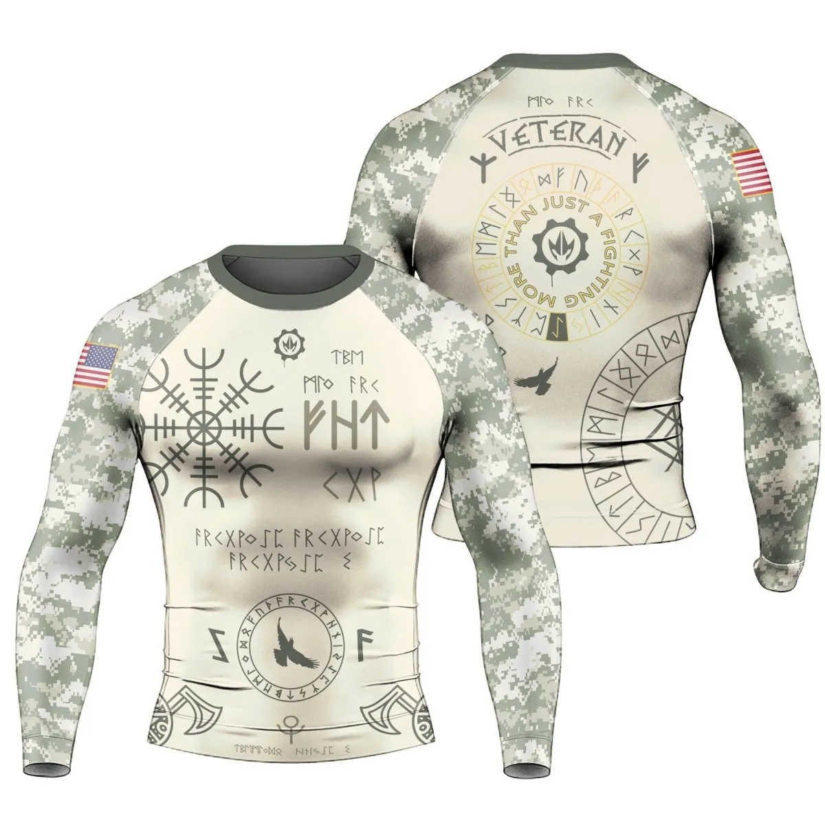 BattleFitGear Army Veteran Viking Men's Long Sleeve Rash Guard