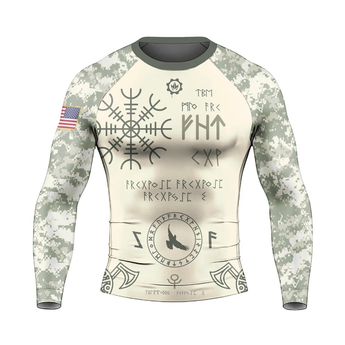 BattleFitGear Army Veteran Viking Men's Long Sleeve Rash Guard