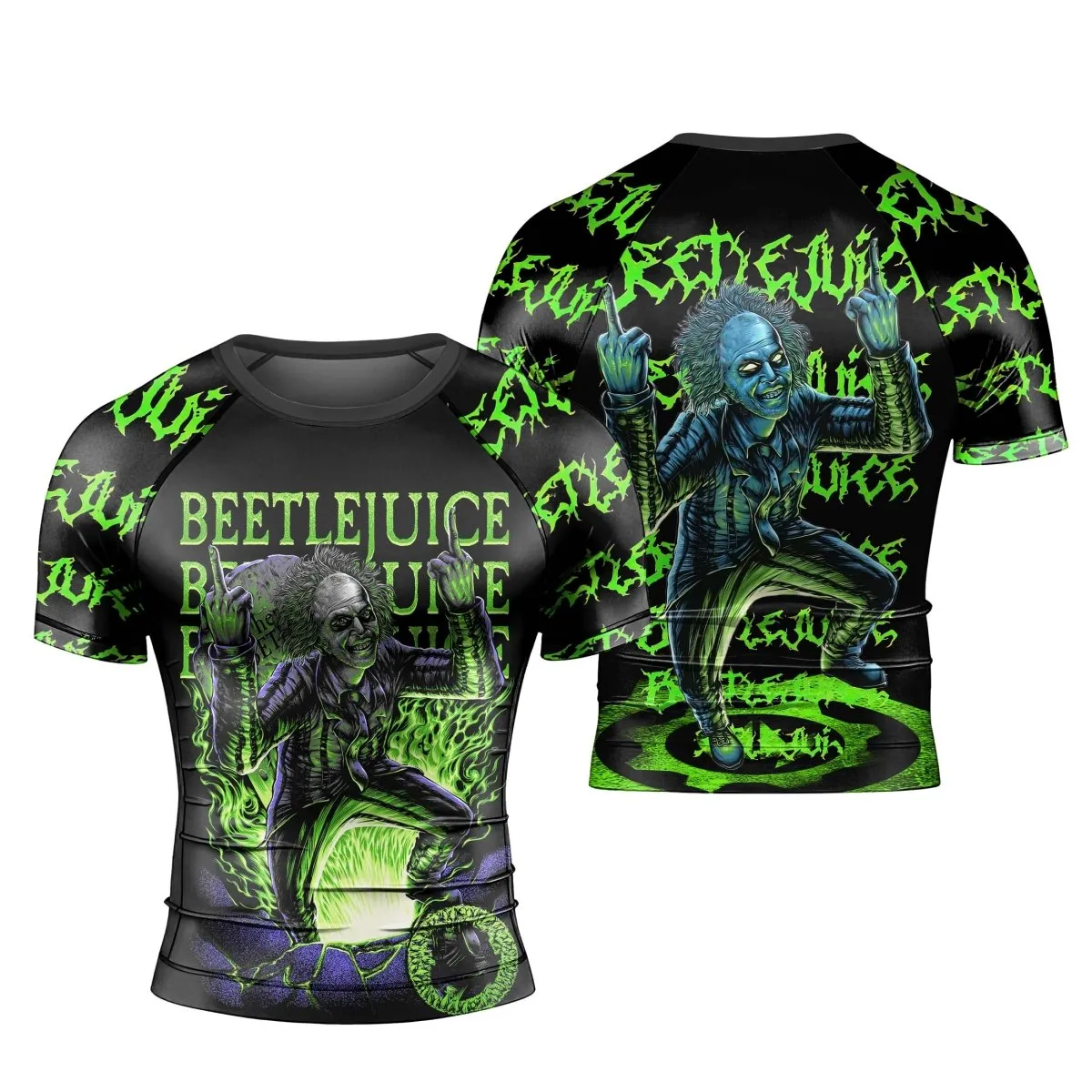 Beetlejuice Is Back Men's Short Sleeve Rash Guard