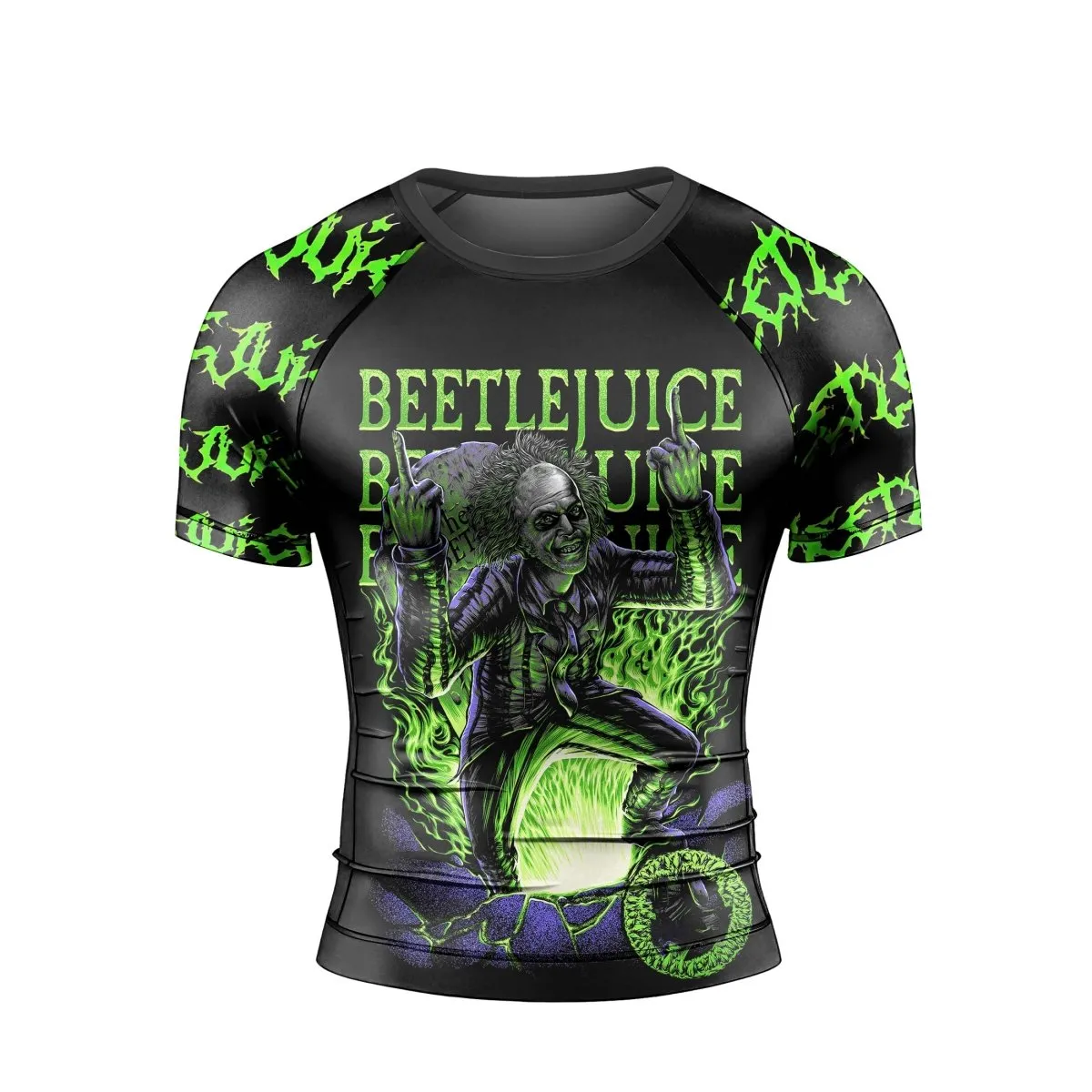 Beetlejuice Is Back Men's Short Sleeve Rash Guard