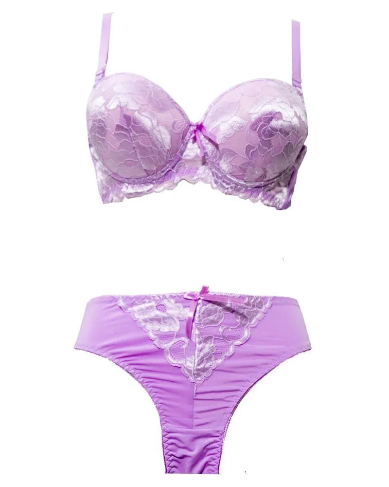 Bridal Pushup Plus Size Bra Panty Sets - Single Padded Underwired Bra Panty Sets - BS2003