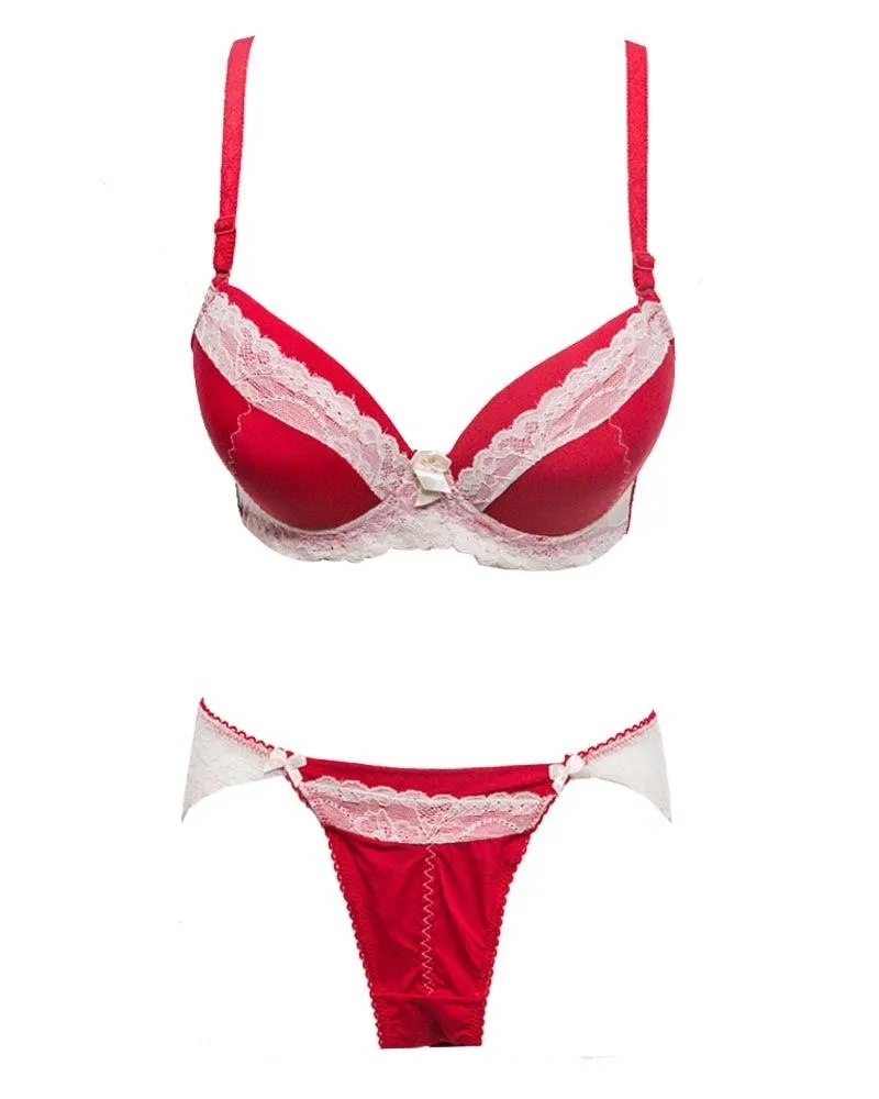 Bridal Red K25001 Double Padded Bra Panty Set - By Kailanni