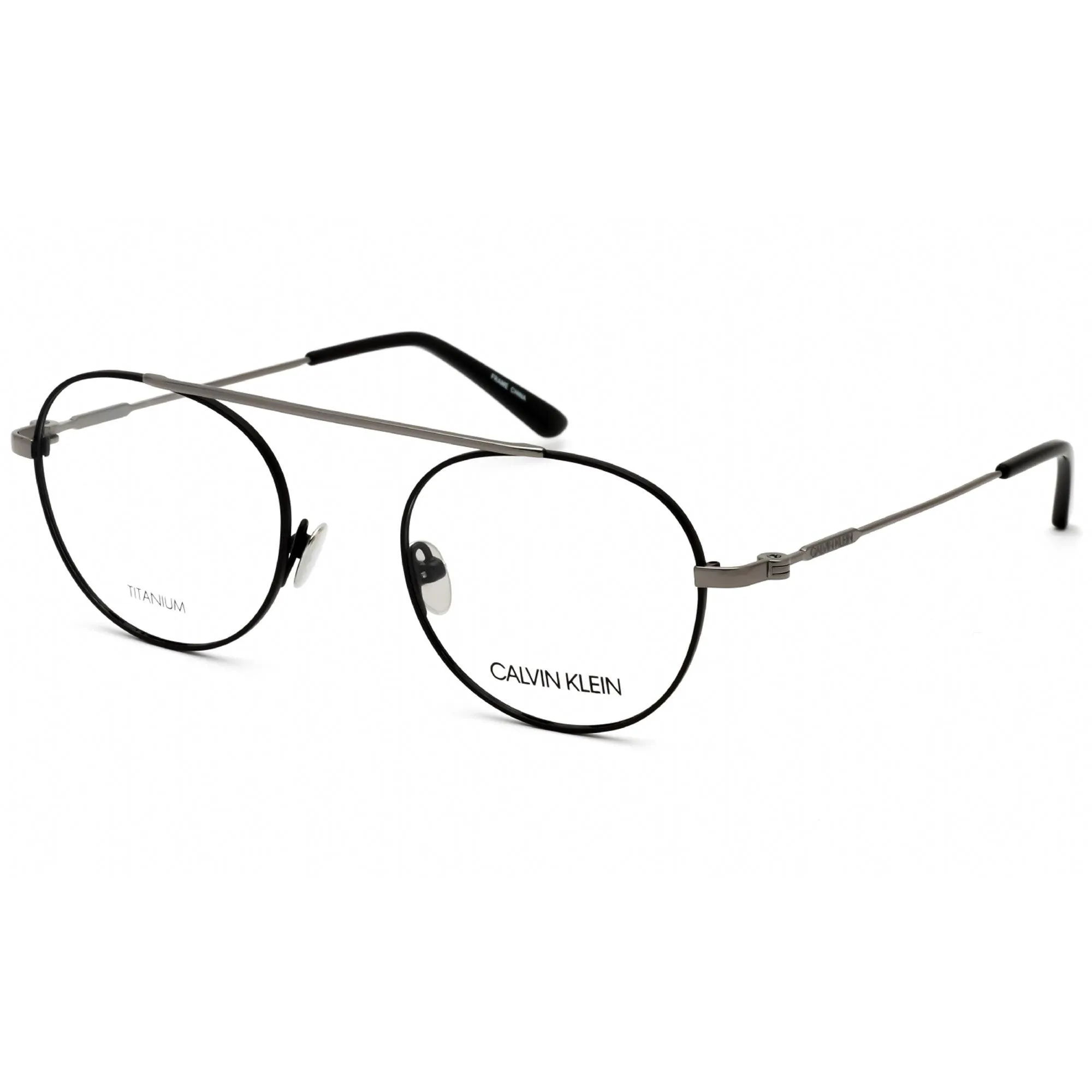 Calvin Klein Men's Eyeglasses - Matte Black Titanium Aviator Frame | CK19151 001
