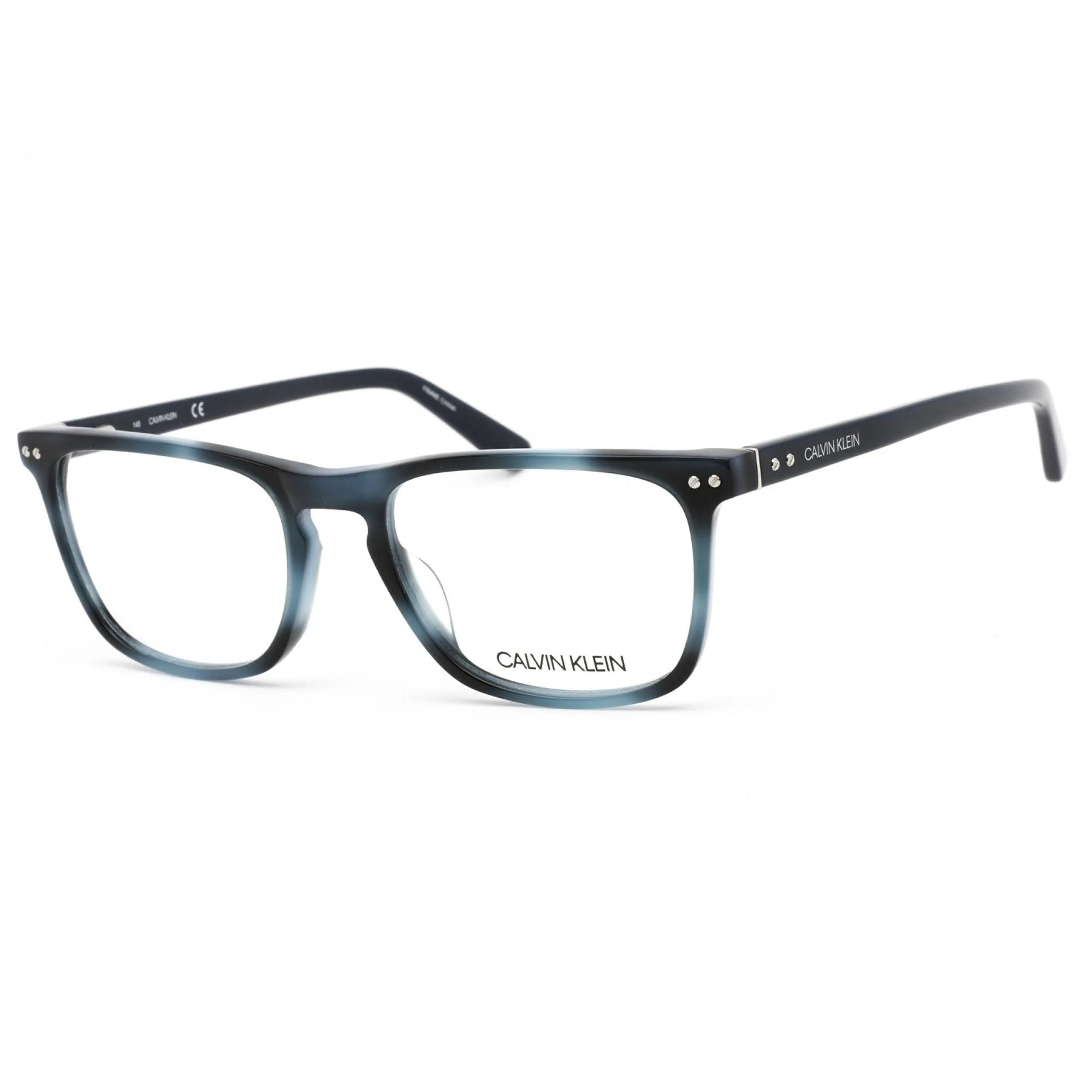 Calvin Klein Men's Eyeglasses - Navy Havana Rectangular Acetate Frame | CK18513 412