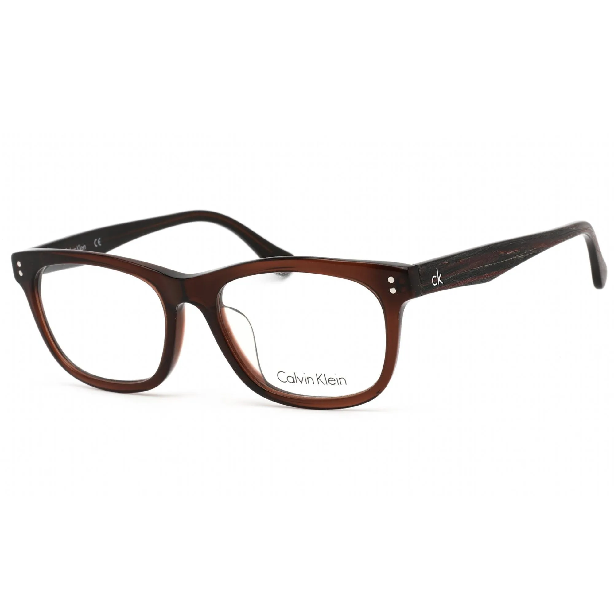 Calvin Klein Unisex Eyeglasses - Brown Plastic Full Rim Frame Clear Lens | CK5903A 201