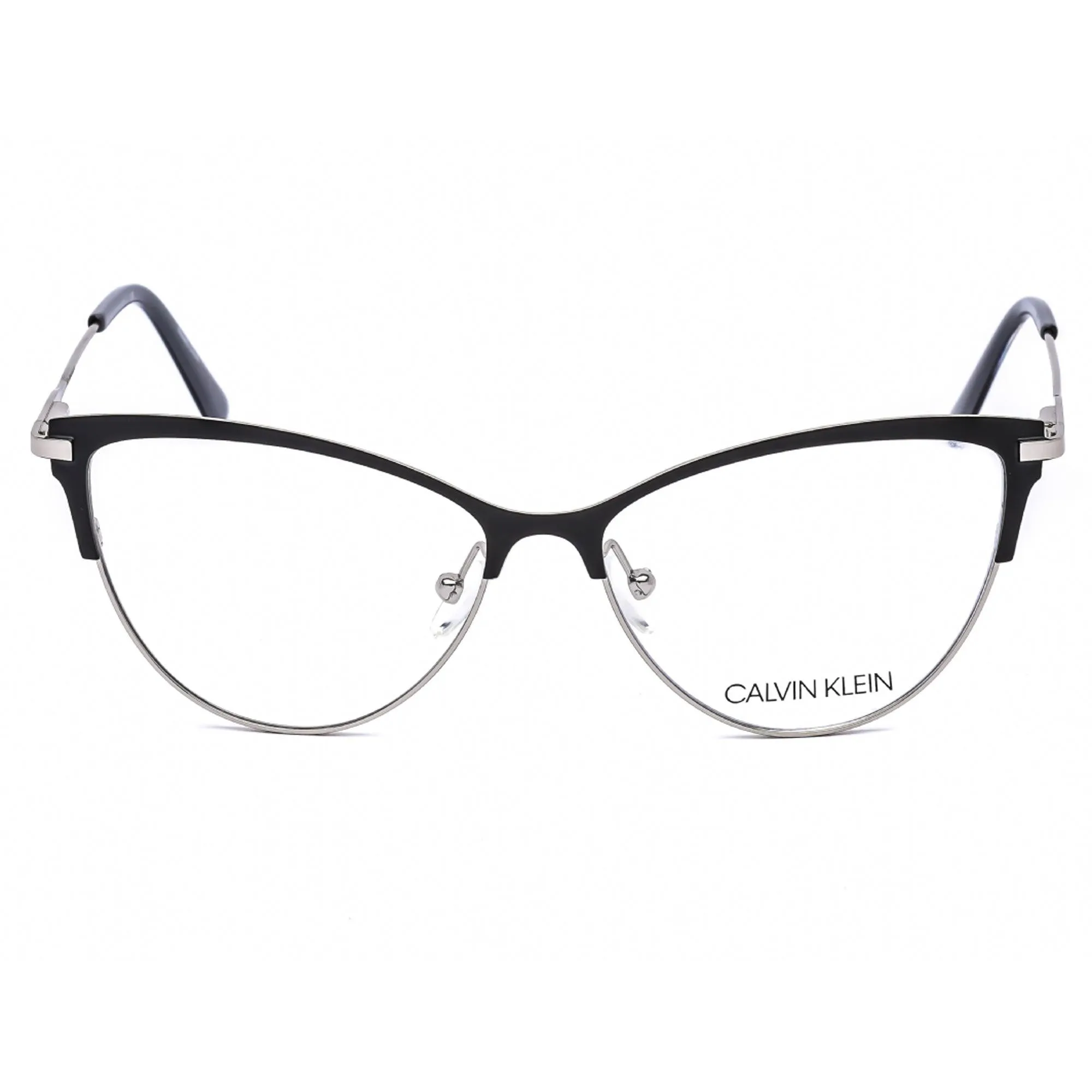 Calvin Klein Women's Eyeglasses - Black Cat Eye Metal Frame Clear Lens | CK19111 001