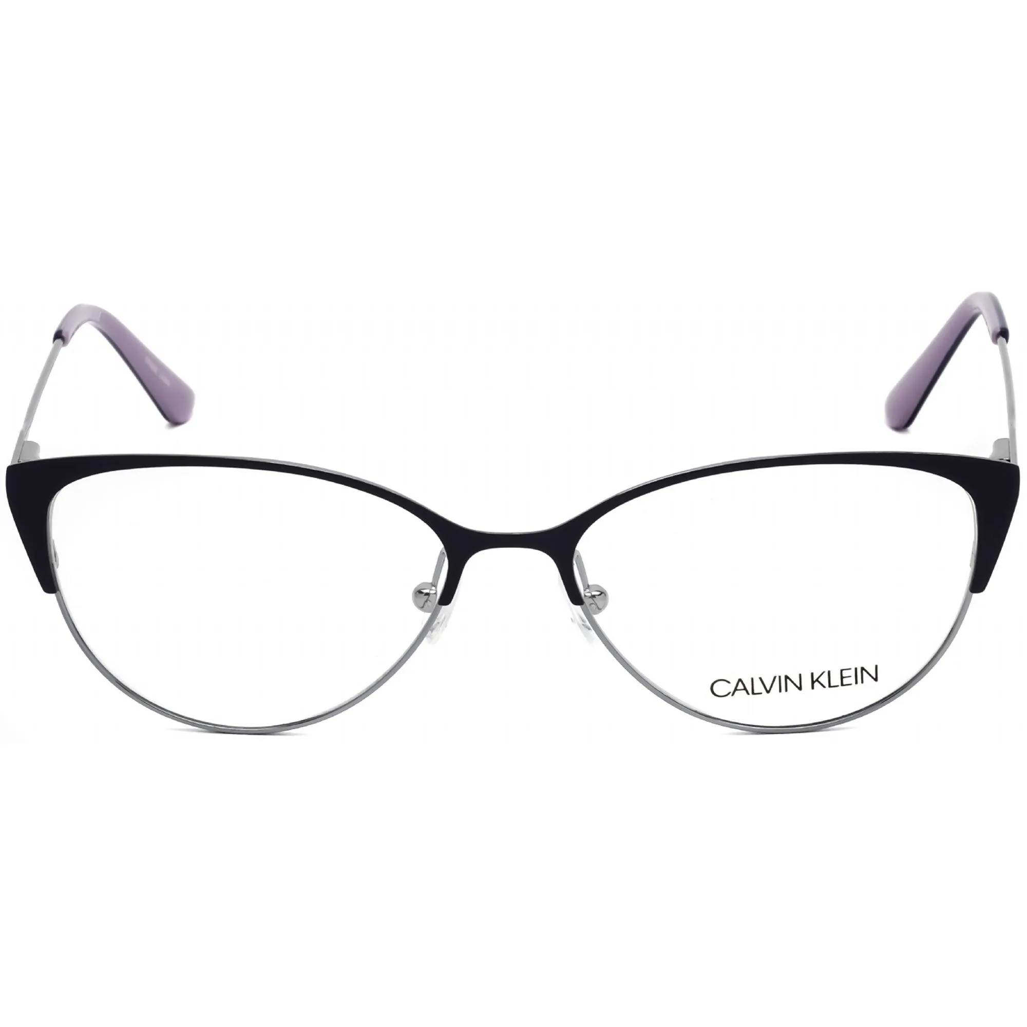 Calvin Klein Women's Eyeglasses - Satin Indigo Cat Eye Metal Full Rim | CK18120 408