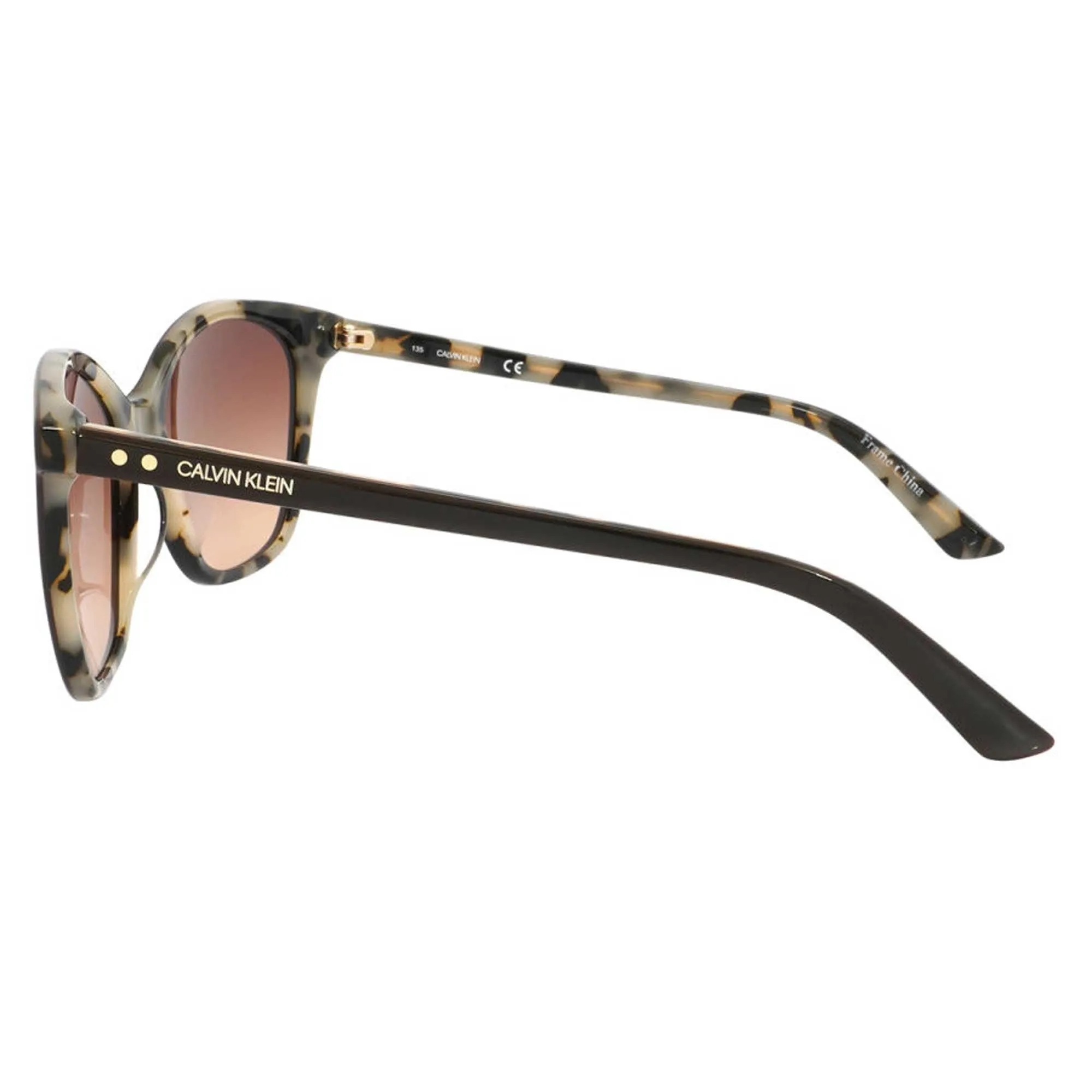 Calvin Klein Women's Sunglasses - Brown/Cream Tortoise Full Rim Cat Eye | CK19505S 212