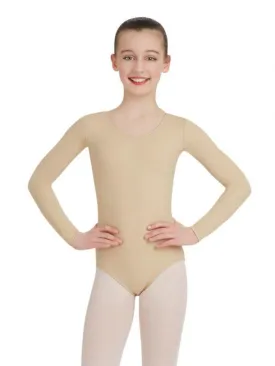 Capezio Child Skin Tone Long Sleeve Nylon Leotard TB134c
