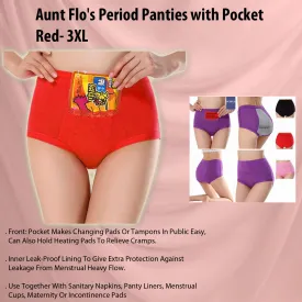 CODE RED Period Panties with Pocket- Red- 3XL
