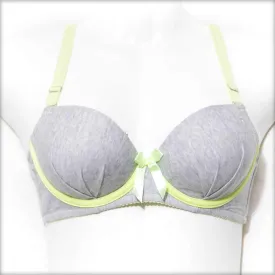 College Girl Pushup Bra Grey & Green