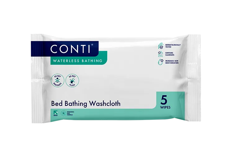 Conti® Maceratable Bed Bathing Washcloth - Lightly Fragranced - 5 Cloths