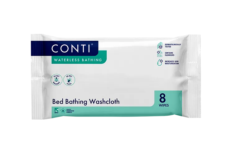 Conti® Maceratable Bed Bathing Washcloth - Lightly Fragranced - 8 Cloths