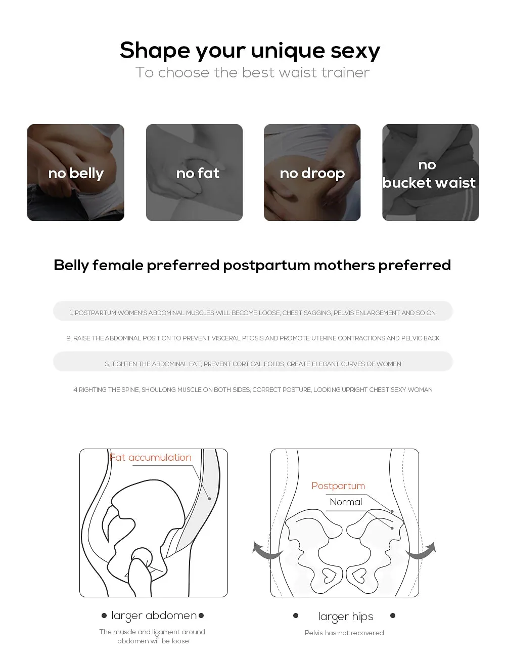Corset for Women Shapewear Ladies Belly Waist Trainer Binder Shapers Modeling Belt corset Slimming Underwear Body Shaper Shapewear Slimming Belt Belly Shaper