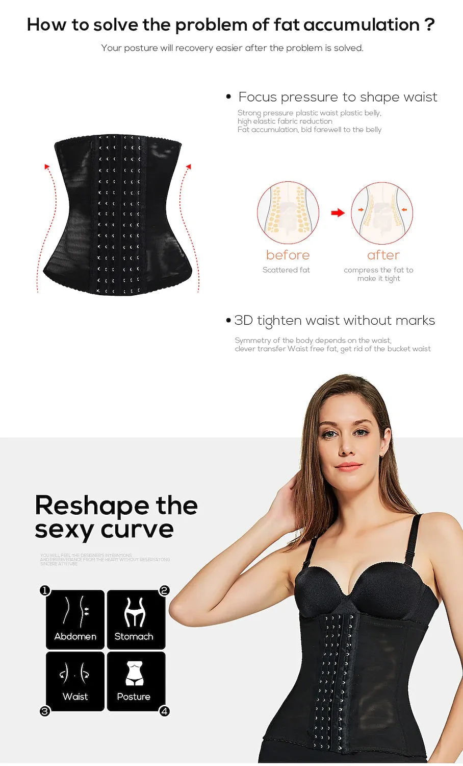 Corset for Women Shapewear Ladies Belly Waist Trainer Binder Shapers Modeling Belt corset Slimming Underwear Body Shaper Shapewear Slimming Belt Belly Shaper