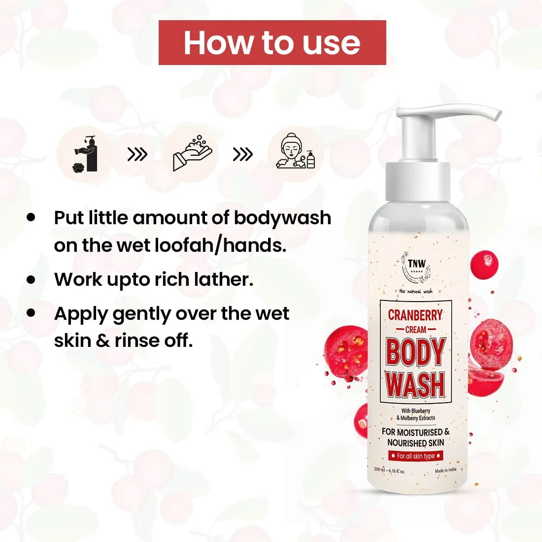 Cranberry Cream Body Wash For skin brightening & skin nourishment .
