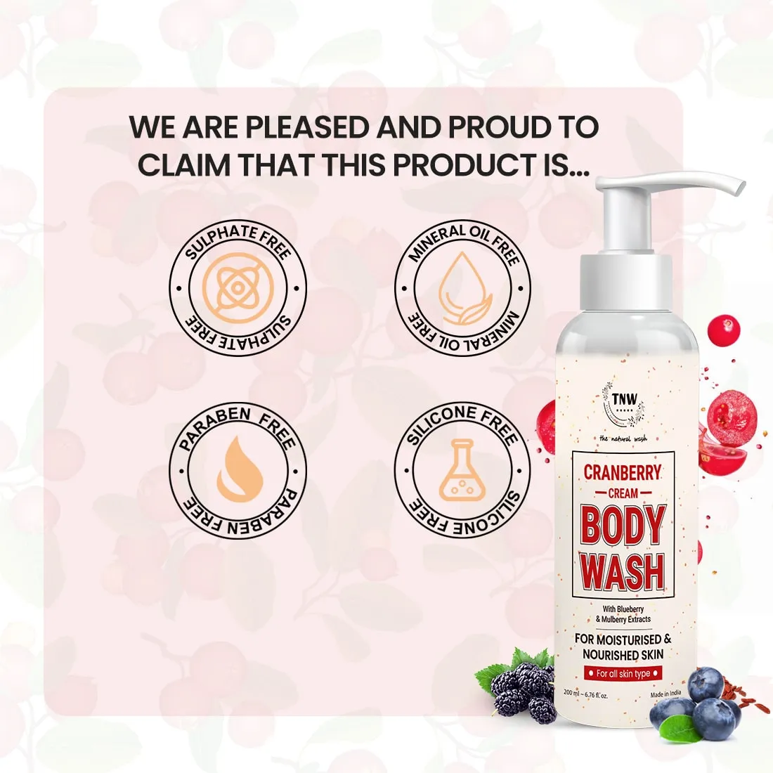 Cranberry Cream Body Wash For skin brightening & skin nourishment .