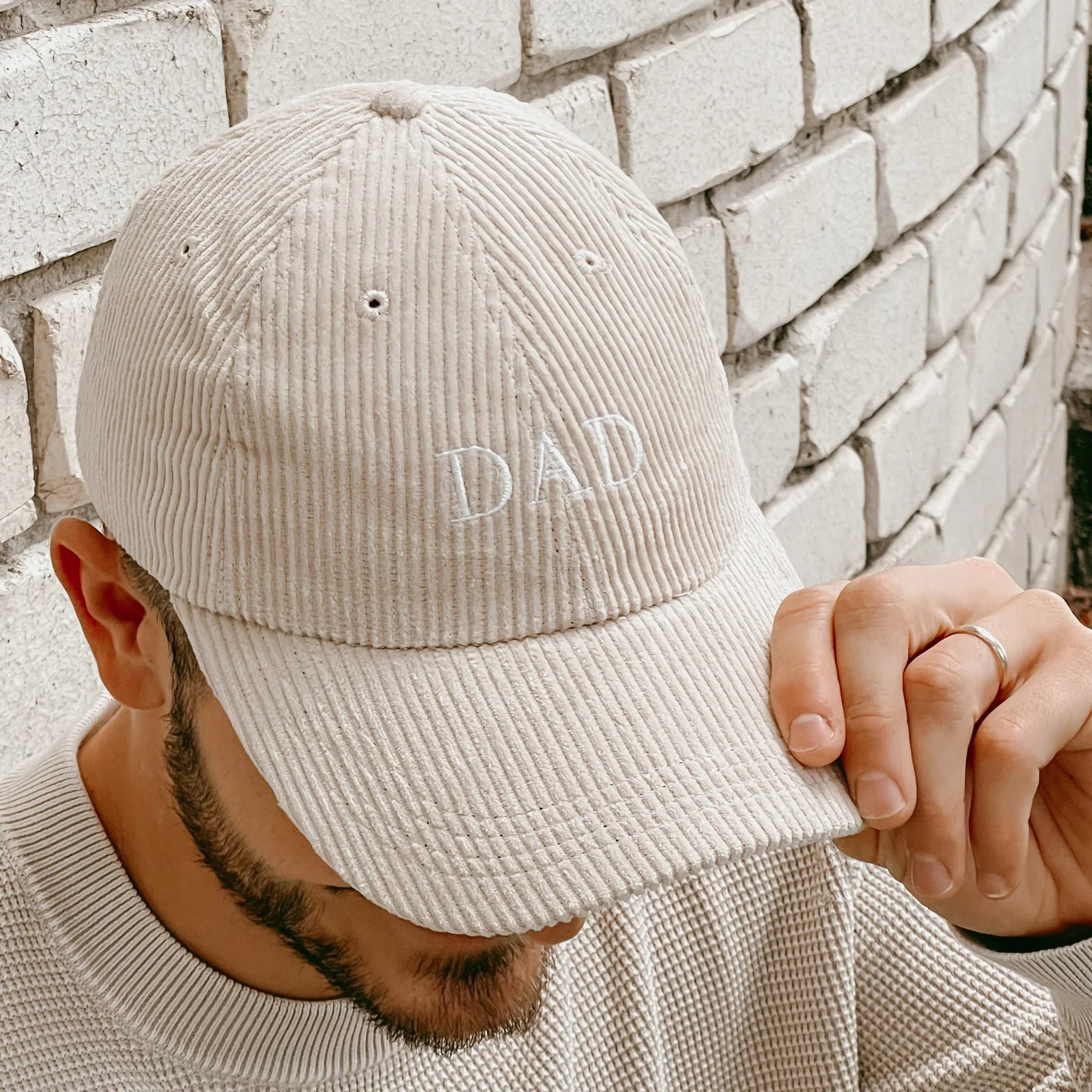 'Dad' Corduroy Curve Brim Hat