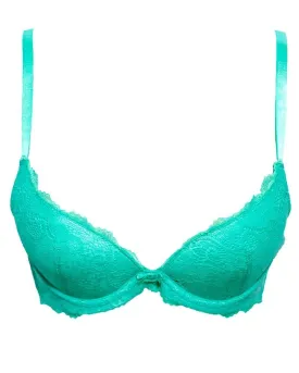 Daifuren 515 Sea Green Embroidered Design - Single Padded,Under Wired Bra