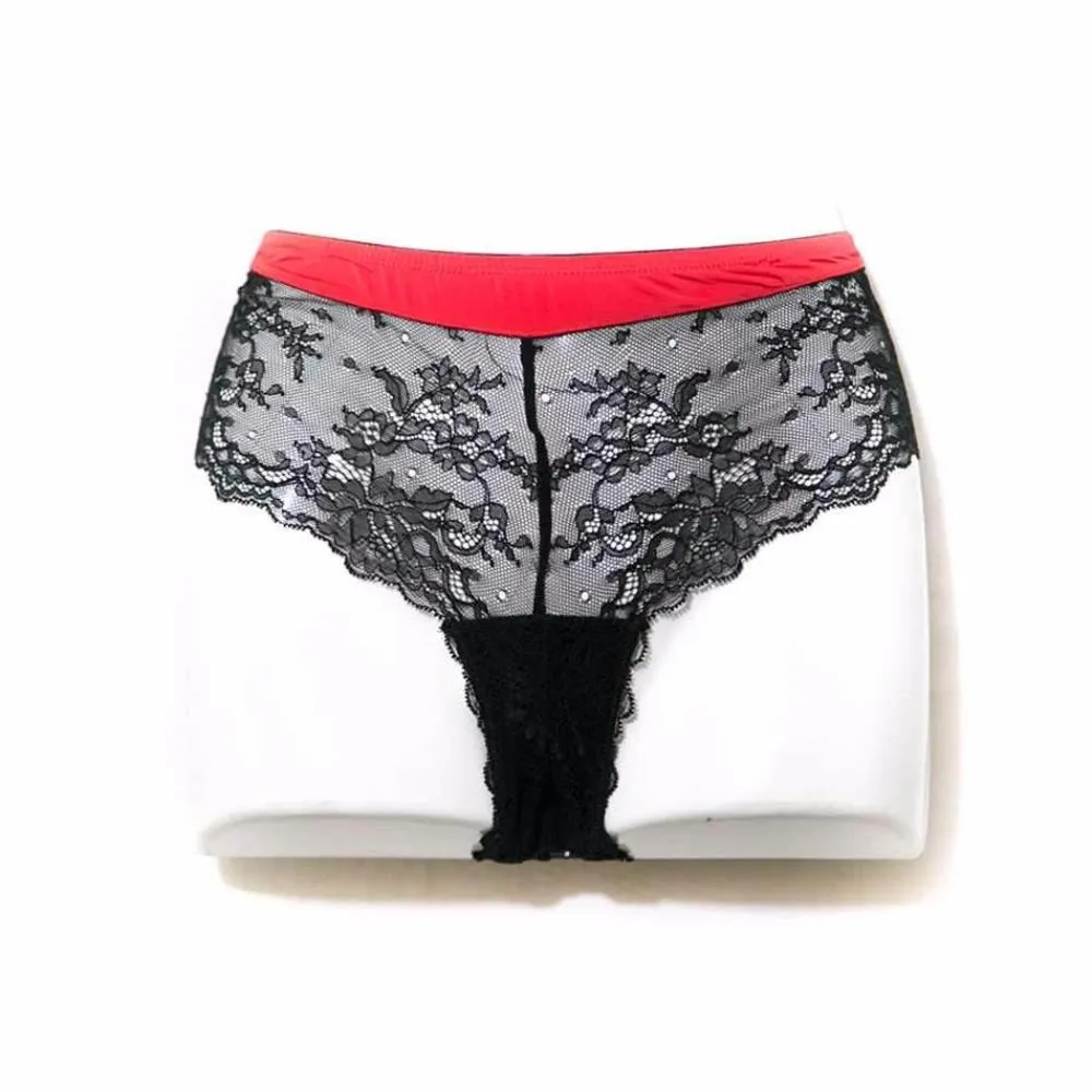 F&F - Branded Panty - Bridal Panty - Black & Red Net Panty