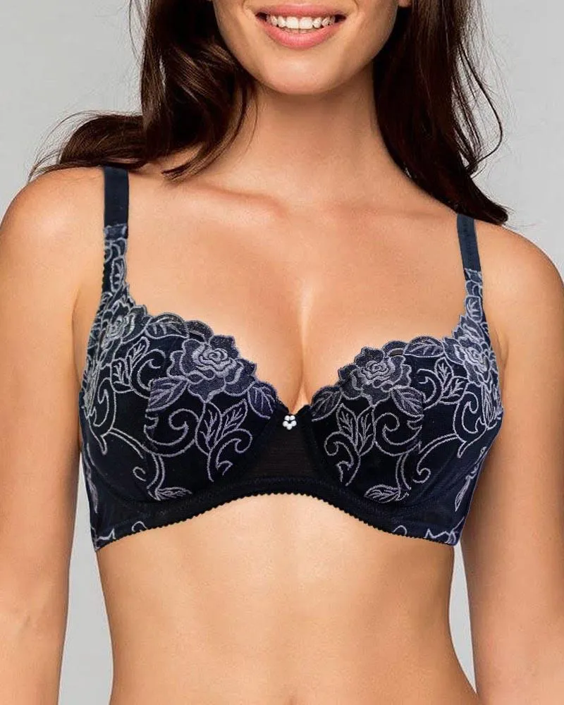 Fancy Embroidered Bra, Non Padded - Underwired Bra - Taiwan Bra - 2022