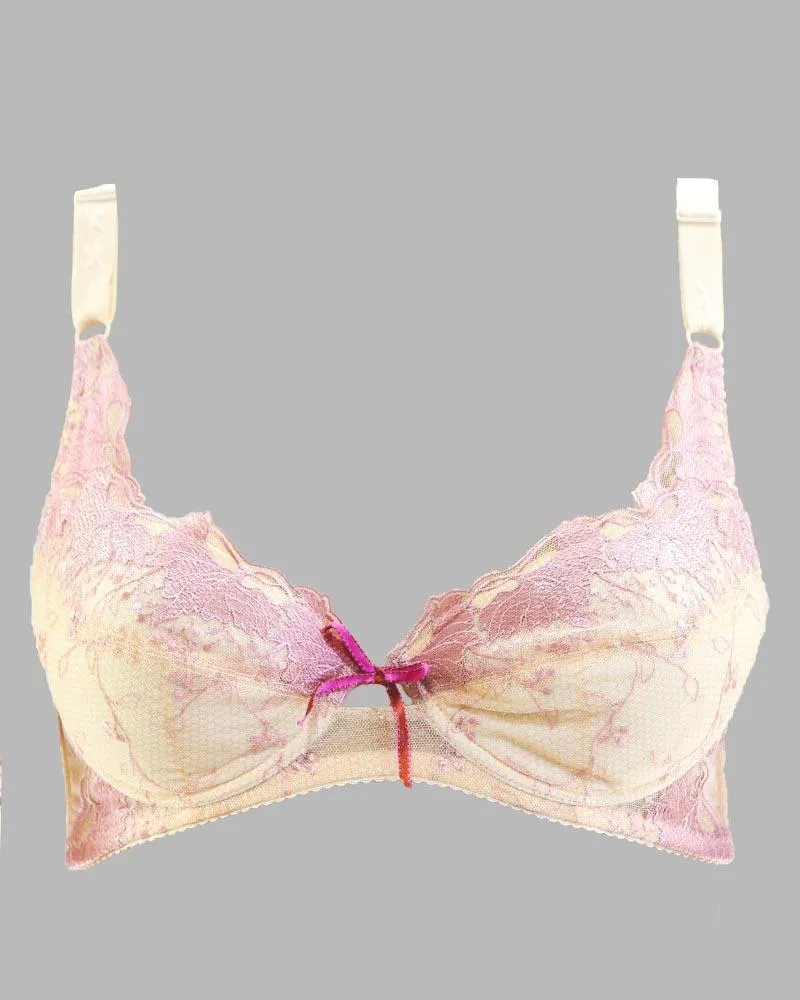 Fancy Embroidered Bra, Non Padded - Underwired Bra - Taiwan Bra - 6017