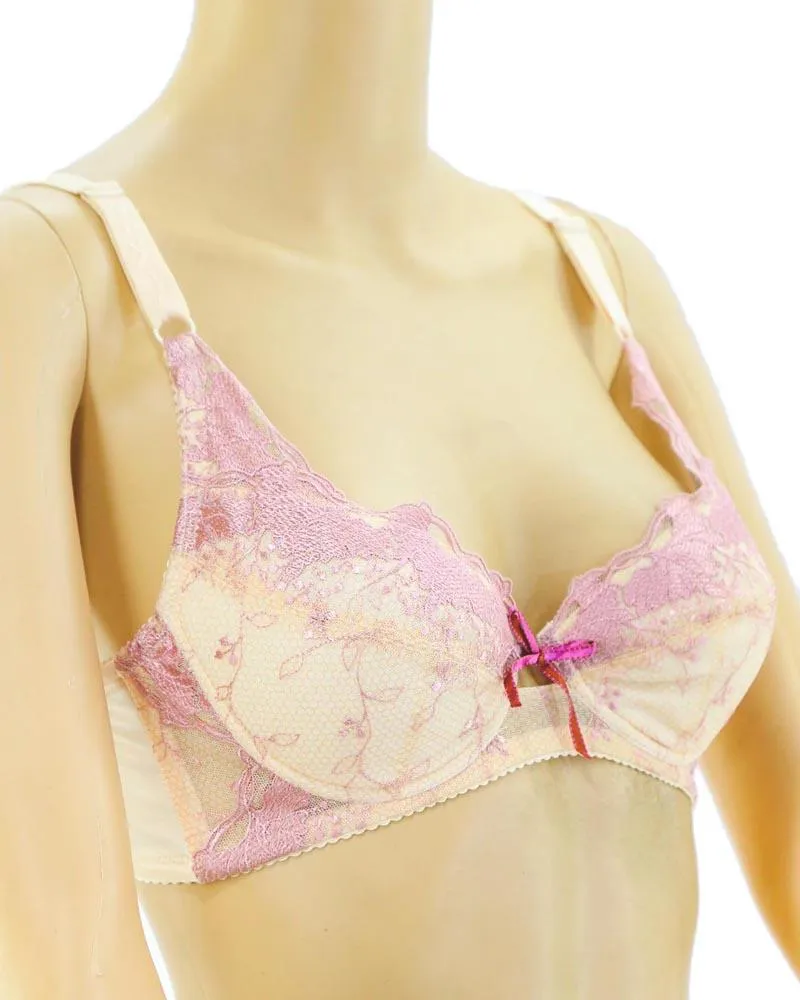 Fancy Embroidered Bra, Non Padded - Underwired Bra - Taiwan Bra - 6017