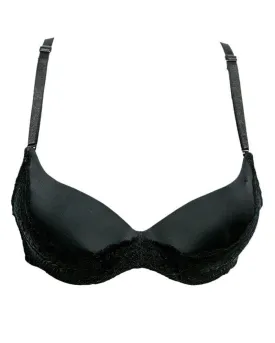 Fancy Pushup L207 Bridal Black Lace Bra - Single Padded,Under Wired Bra - By Sister Hood