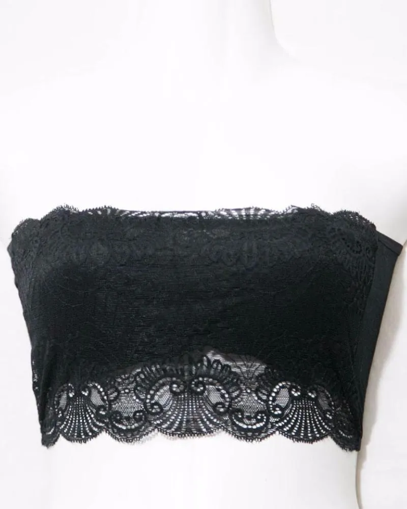 Fashion Sexy Women's Ladies Lace Strapless Bra Bandeau High Elastic Bra