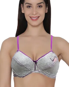 Fashionable Grey Bra - Soft Padded,Non Wired Bra