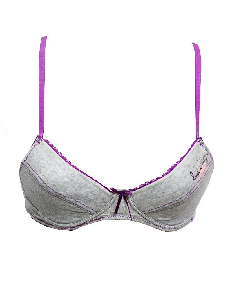 Fashionable Grey Bra - Soft Padded,Non Wired Bra