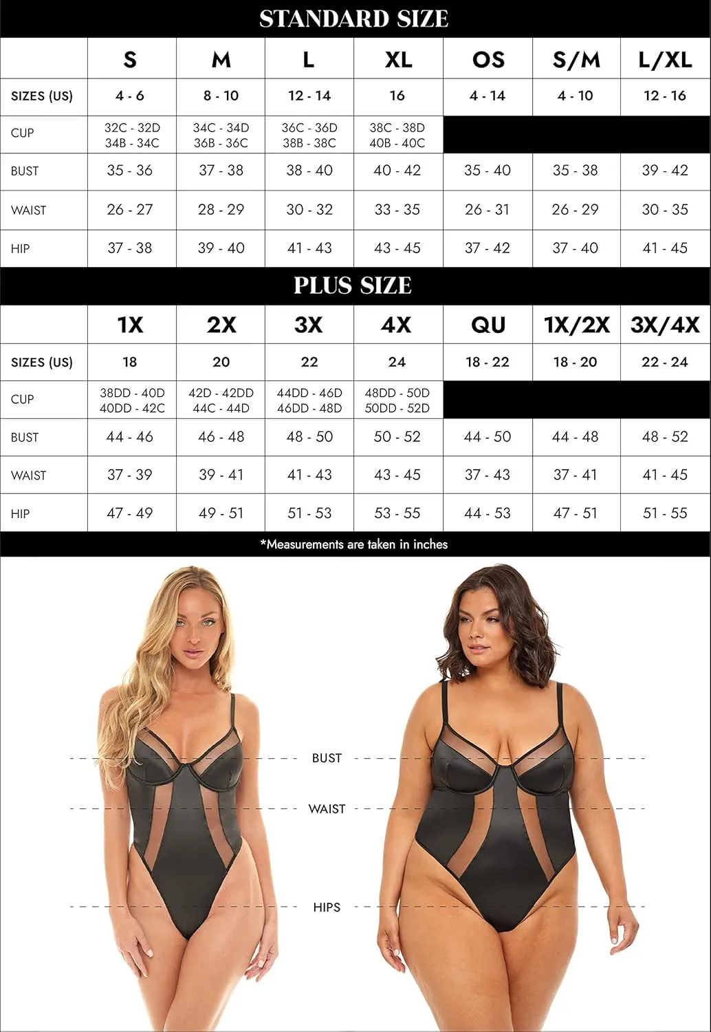 Fetish Harness Haven Plunge Teddy - BLACK