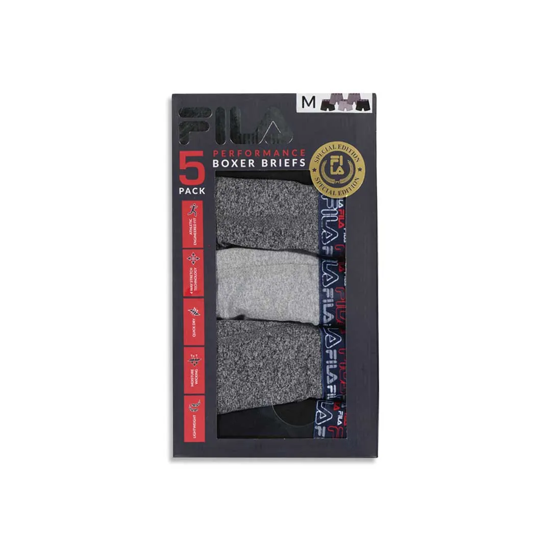 FILA - Men's Special Edition 5 Pack Boxer Brief (FM412BX5PS1 702)