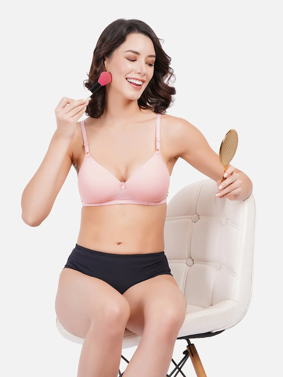 FIMS Fashion Women Lycra Solid Padded Bra Pack of 1 Beige