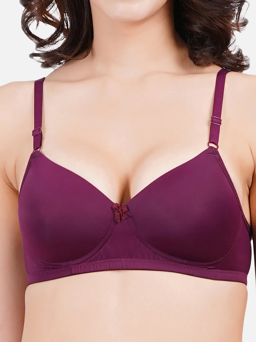FIMS Fashion Women Lycra Solid Padded Bra Pack of 1 Purple